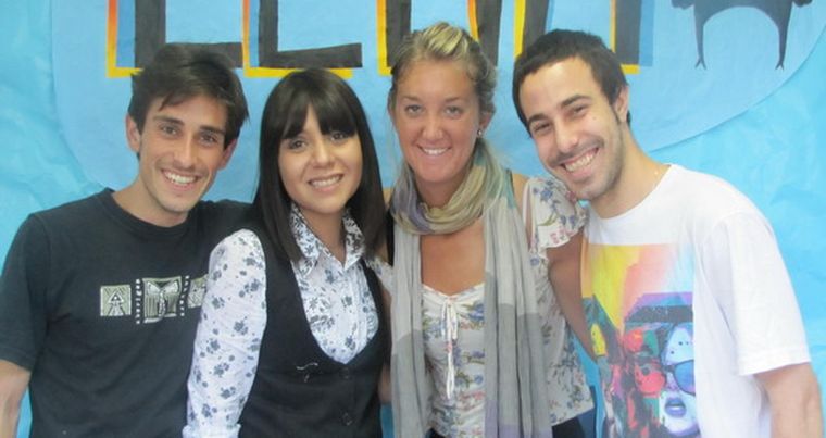 Emanuel Mangione, Paulina Olguín, Antonella Parma y Gerardo Rolo Wajchman, estudiantes de Publicidad de 4º año. Foto: Gentileza