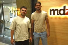 Nicolás Romano y Diego Mondino, figuras del ascenso de Gimnasia a Primera.&nbsp;