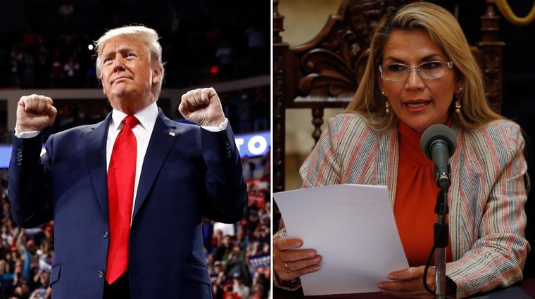 Donald Trump y Jeanine Añez.