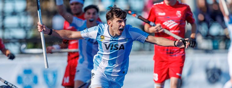 Bautista Capurro festeja uno de sus tantos en la goleada a Estados Unidos. Bautista Capurro festeja uno de sus tantos en la goleada a Estados Unidos.