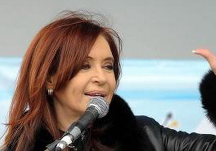 La Presidenta pronunció su discurso en Caleta Olivia.