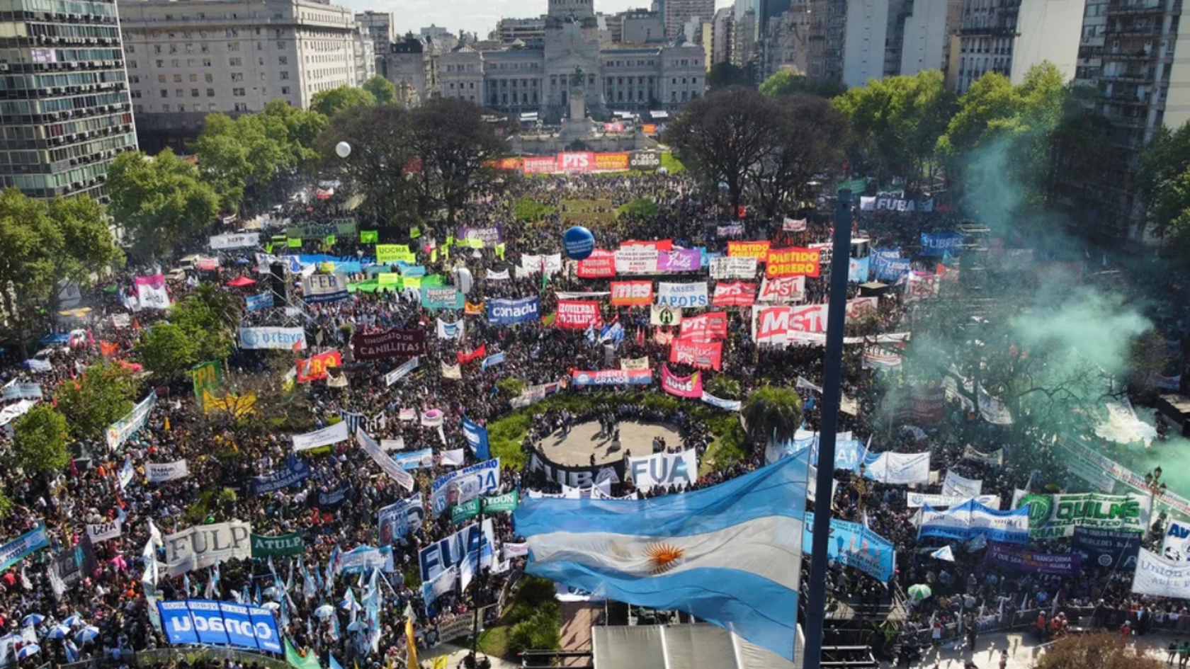 Una de las marchas universitarias durante el gobierno de Milei.&nbsp;