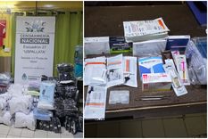 Los secuestros de prendas de vestir e insumos odontológicos de contrabando incautados en alta montaña.&nbsp;