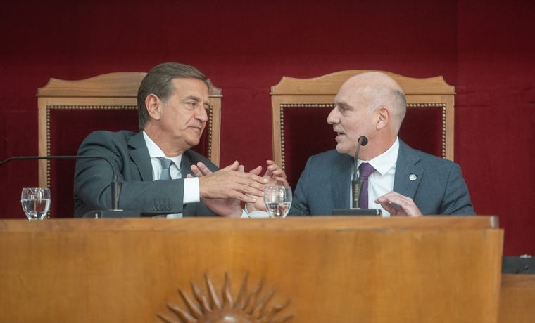 El gobernador Rodolfo Suarez y Dalmiro Garay. Foto: Prensa Gobierno de Mendoza