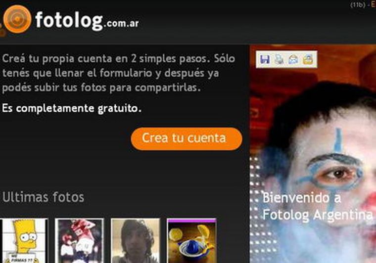 Página de Fotolog Argentina. Foto: web