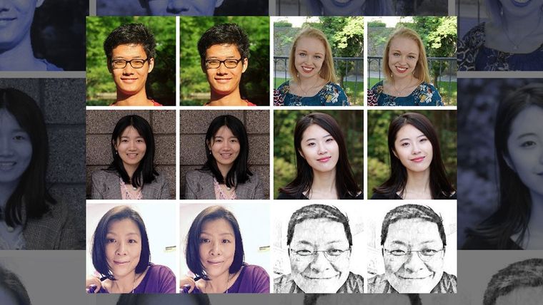Ejemplos de fotografías antes y después de su edición en Fawkes.