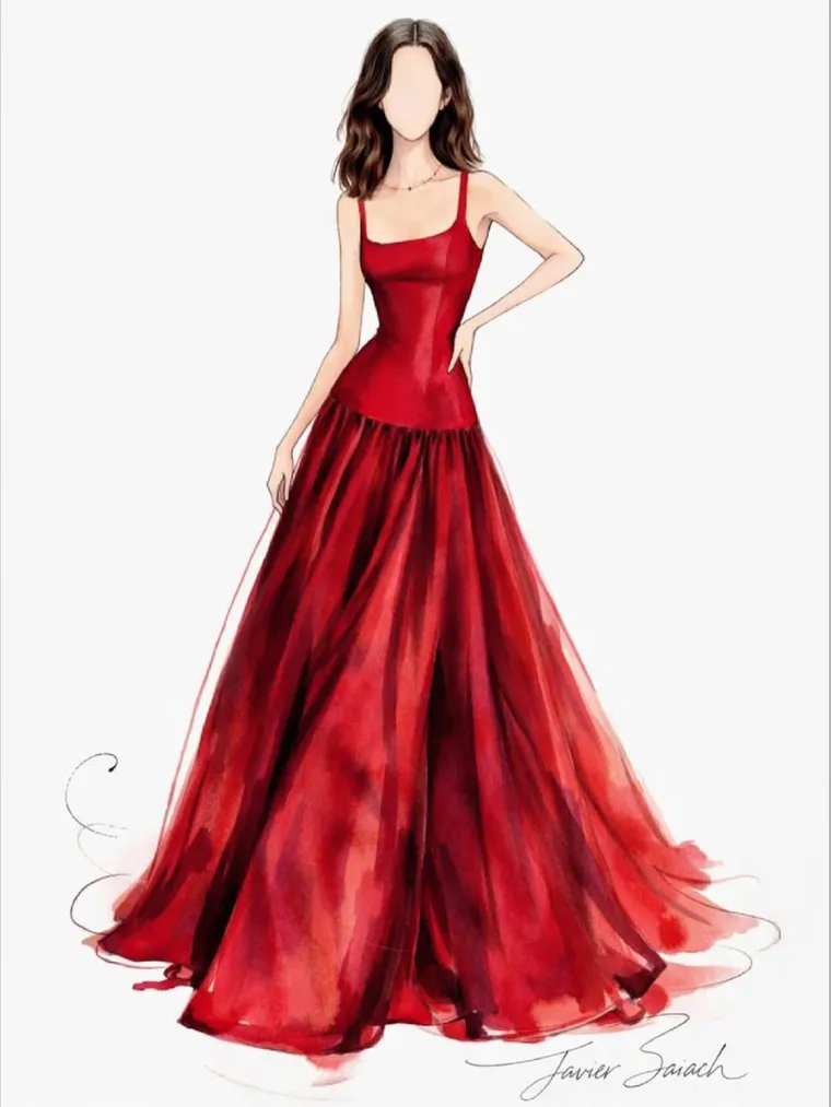 La actriz lució un vestido de alta costura de Javier Saiach. La actriz lució un vestido de alta costura de Javier Saiach.