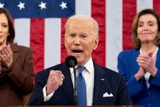 Joe Biden se refirió a la invasión de Ucrania al comienzo de su primer discurso oficial del Estado de la Unión ante el Congreso. Foto: POOL Joe Biden se refirió a la invasión de Ucrania al comienzo de su primer discurso oficial del Estado de la Unión ante el Congreso. Foto: POOL