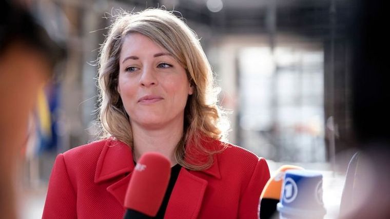 La ministra de Relaciones Exteriores de Canadá, Melanie Joly, celebró el pacto Foto: THIERRY MONASSE