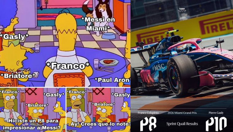 Franco Colapinto fue 8° en la qualy Sprint de Miami y las redes explotaron de memes.