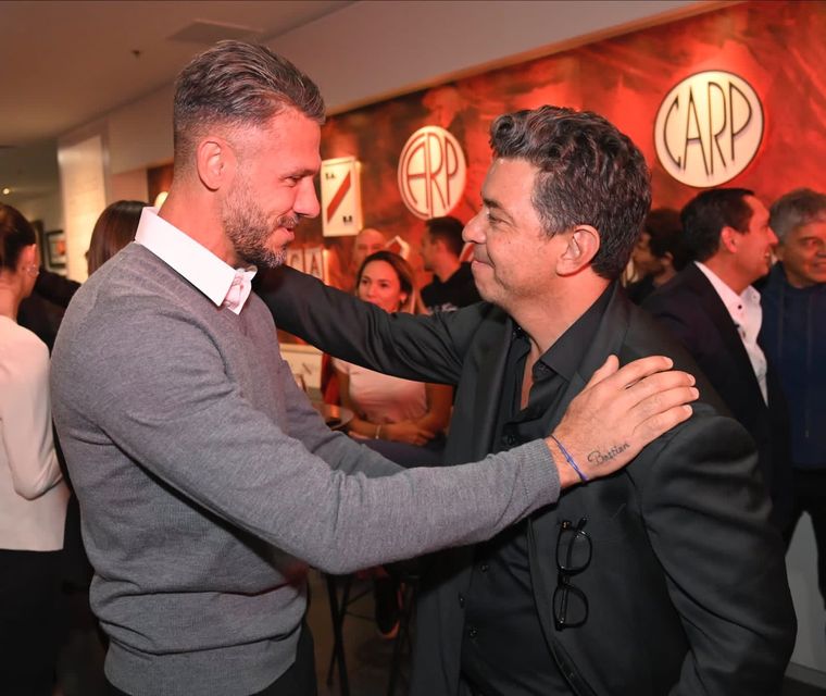 Demichelis y Gallardo, juntos por primera vez para alegría del mundo River Foto: Juan Patricio Balbi