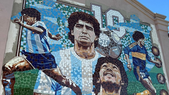 El nuevo mural de Diego Maradona hecho bajo el mosaiquismo tiene 35 metros cuadrados y es el más grande del mundo registrado hecho con esta técnica Foto: Municipalidad de Hernández
