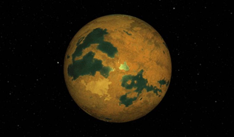 Concepto artístico de un posible planeta previamente propuesto, HD 26965 b, a menudo comparado con el ficticio Vulcano en el universo de Star Trek. Foto: Dpa.