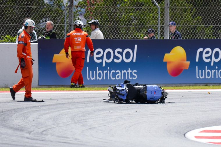 Así quedó la moto de Álex Márquez tras el fuerte accidente. Así quedó la moto de Álex Márquez tras el fuerte accidente.