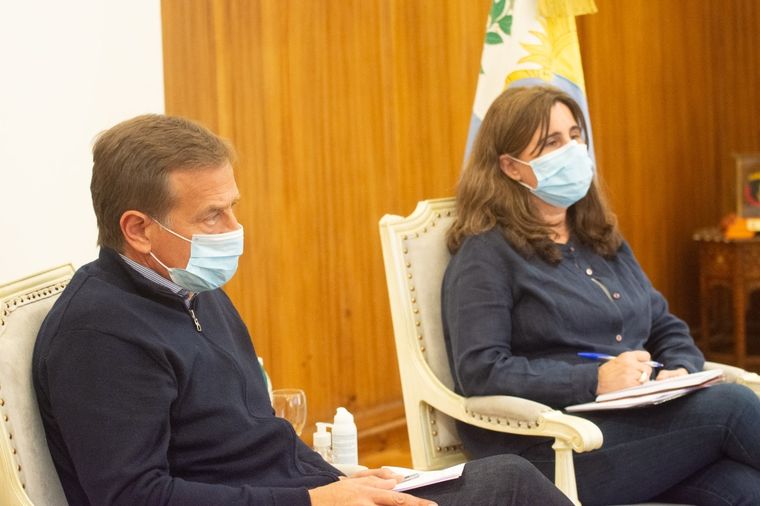 Suarez y la ministra Nadal dialogaron con el Presidente. Foto: Gobierno de Mendoza