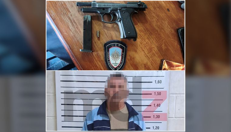 El arma de fogueo incautada y el hombre detenido tras el conflicto familiar en Las Heras