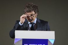 Milei en la Fundación Milton Friedman en Roma Foto: EFE