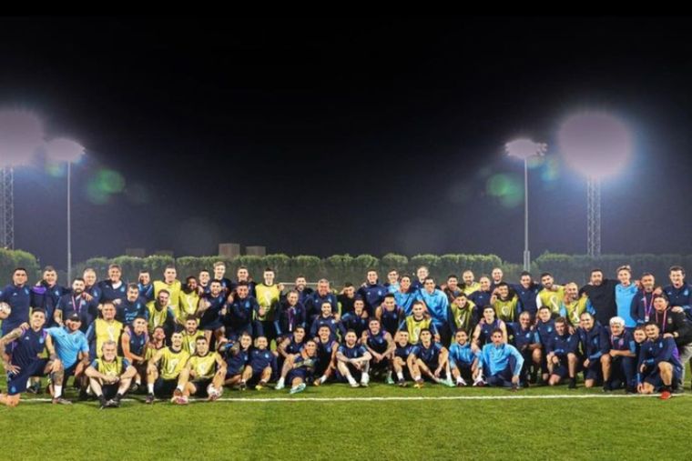 El último entrenamiento de la Selección argentina antes de la final. Foto: AFA
