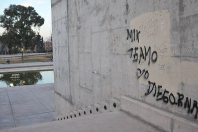 MDZol | Así firmó sus graffitis el acusado y sentenciado. Foto: Pachy Reynoso / MDZ