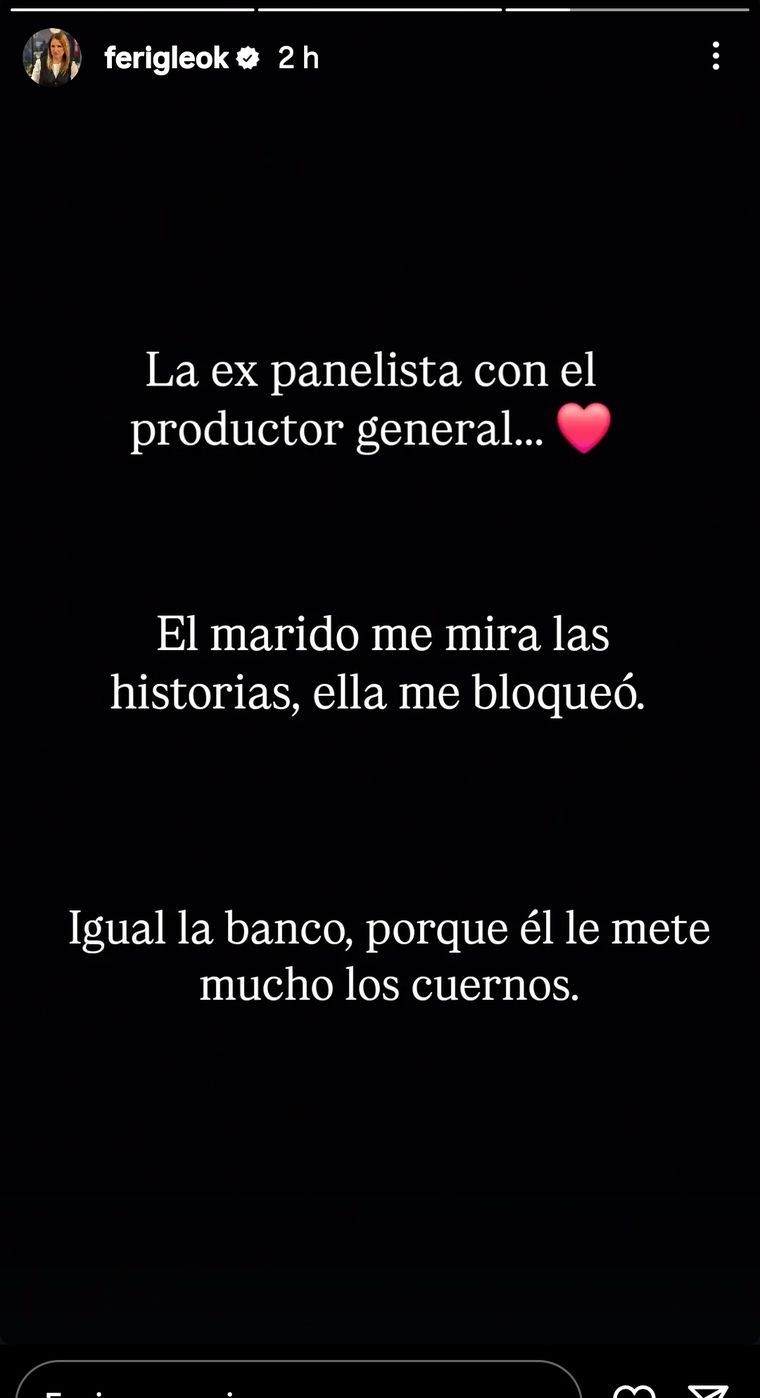 El llamativo posteo de Fernanda Iglesias. El llamativo posteo de Fernanda Iglesias.