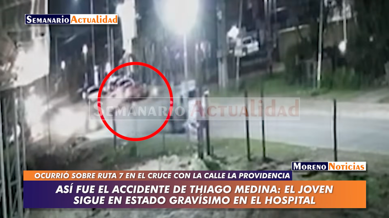 El momento del accidente de Thiago Medina. Foto: captura de video YouTube/ Semanario Actualidad. El momento del accidente de Thiago Medina. Foto: captura de video YouTube/ Semanario Actualidad.