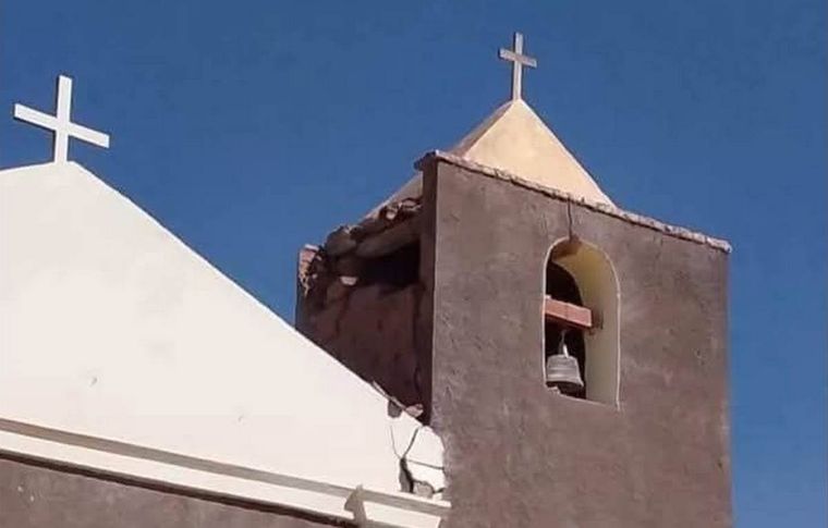 El sismo registrado en La RIoja afectó varias iglesias centenarias en la zona de Famatina. Foto: Captura de video