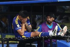 El llanto de Alarcón al abandonar la cancha. Foto: Fotobaires El llanto de Alarcón al abandonar la cancha. Foto: Fotobaires