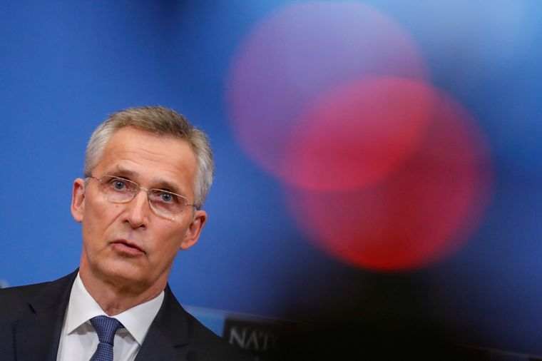 El secretario general de la OTAN, Jens Stoltenberg, ofreció una rueda de prensa tras la reunión extraordinaria de la Comisión OTAN-Ucrania en su sede de Bruselas. Foto: EFE