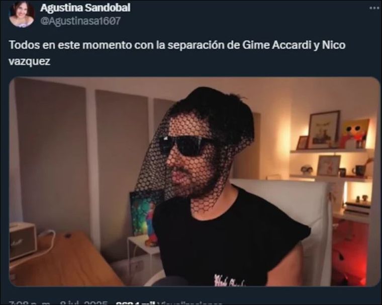 Tras 18 años, se separó Gimena Accardi y Nicolás Vazquez. Foto: X Tras 18 años, se separó Gimena Accardi y Nicolás Vazquez. Foto: X