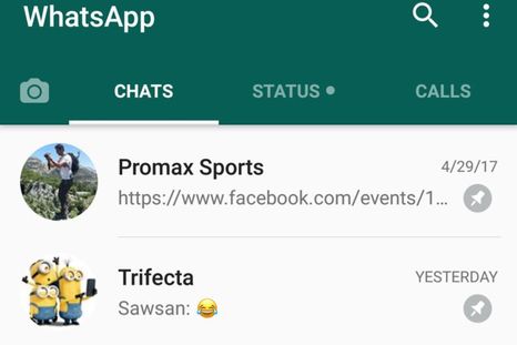 WhatsApp ya permite fijar hasta tres conversaciones