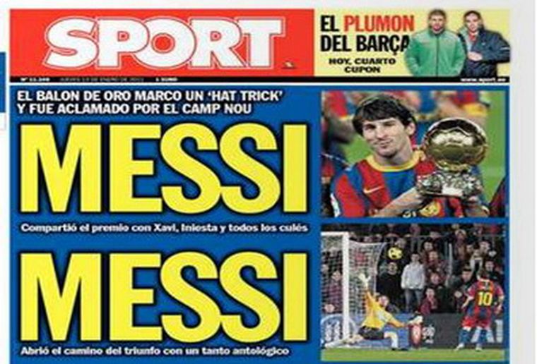 La tapa del diario Sport.