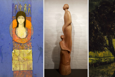 Obras de Antonio Sarelli, Rebeca Sarelli y Ángel Gil, respectivamente.