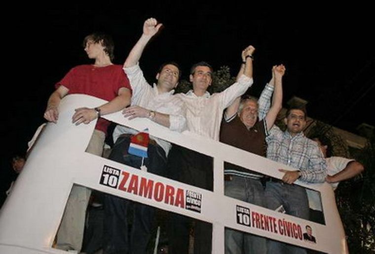 Una instantánea de la victoria santiagueña. Foto: Télam