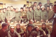 Algunos integrantes del Escuadrón VyCA MLV durante el festejo de un cumpleaños en Montana House. Foto: radarmalvinas.org