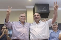Dupla Osvaldo Jaldo y Juan Manzur. la fórmula del peronismo tucumano para las elecciones que suspendió la Corte Suprema. Foto: Prensa Gobernación