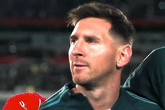 Messi se conmovió durante el himno Foto: captura de TV
