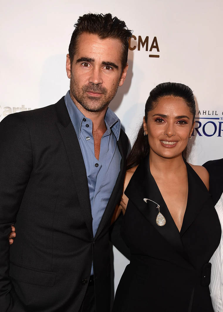 La película romántica donde Salma Hayek se enamoró de Collin Farrell Colin Farrell y Salma Hayek trabajaron en Bailando en la oscuridad, Ask the Dust y El valiente Despereaux. Foto: Getty Images