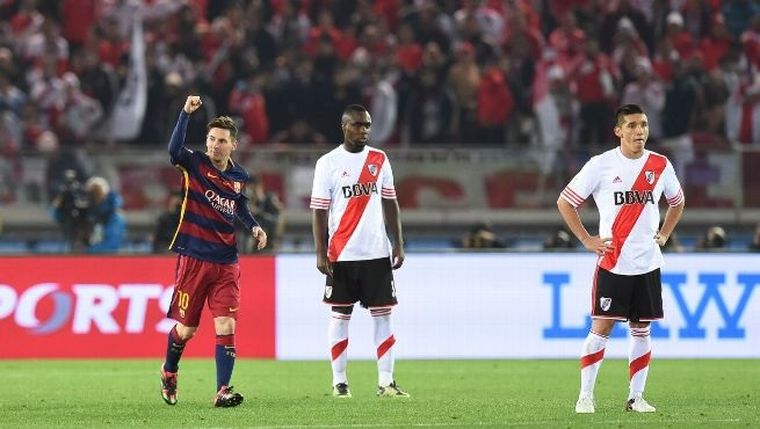 River y Barcelona, durante la final del Mundial de Clubes 2015. River y Barcelona, durante la final del Mundial de Clubes 2015.