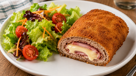 Milanesa rellena de mozzarella y jamón Milanesa rellena de mozzarella y jamón