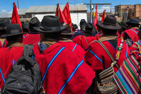 Los Ponchos Rojos volvieron a aparecer en medio de las protestas que sacuden a Bolivia. Los Ponchos Rojos volvieron a aparecer en medio de las protestas que sacuden a Bolivia.