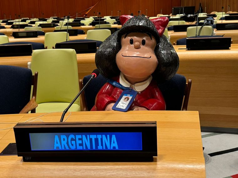 La escultura de Mafalda creada por Pablo Irrgang Foto: Gentileza