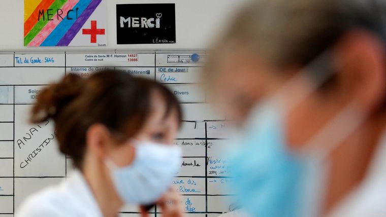 Hospital de Vannes en Francia. 6 de mayo de 2020.