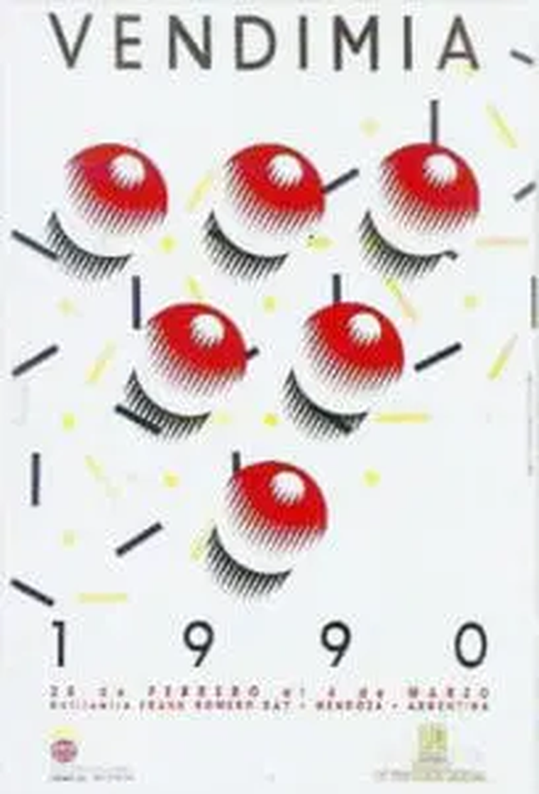 El afiche promocional de la Vendimia de 1990.