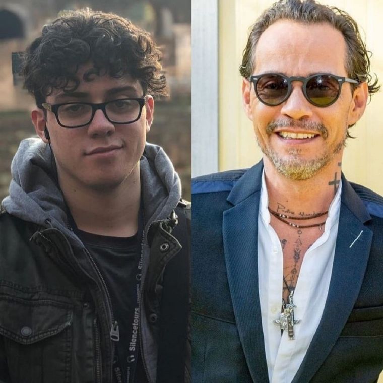 Marc Anthony junto a su hijo Cristian Muñiz Torres.