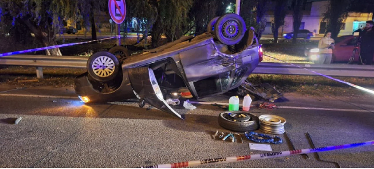 El rodado después del vuelco Foto: NA