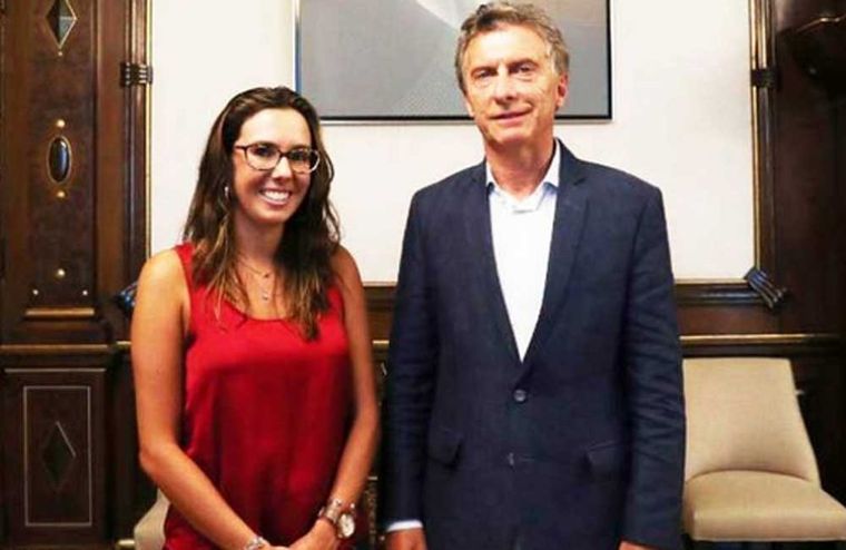 Elisa Trotta junto al expresidente Mauricio Macri.