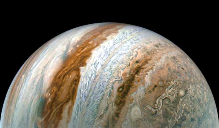 La nave Juno de la NASA capturó esta vista de Júpiter. Foto: Dpa.