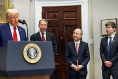 Donald Trump, Larry Ellison, Masayoshi Son y Sam Altman Foto: EFE Donald Trump, Larry Ellison, Masayoshi Son y Sam Altman Foto: EFE