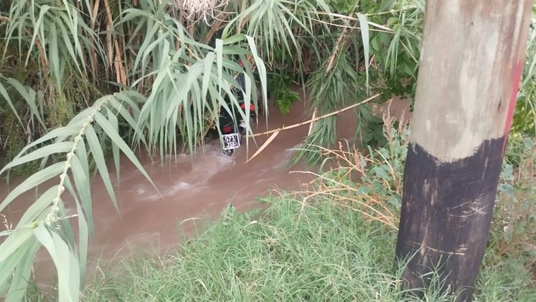El canal de Coquimbito donde fue hallada la mujer sin vida Foto: Ministerio de Seguridad de Mendoza