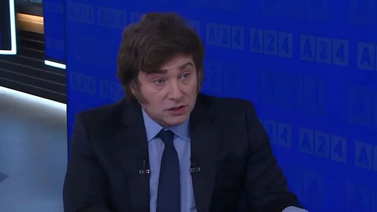 Javier Milei en el foco de la conversación digital y una imagen negativa que subió. Foto: Captura de video A24